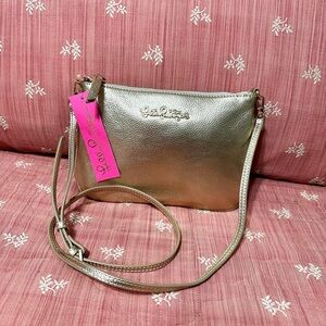 Lilly Pulitzer Metallic Gold Crossbody Bag